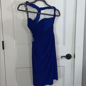 Clarisse Royal Blue semi-formal beaded Dress
